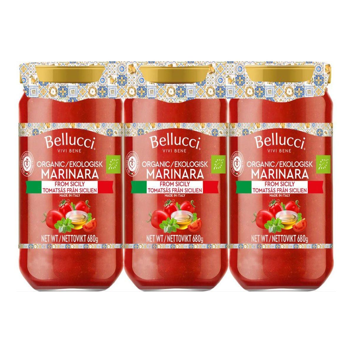 Bellucci Organic Marinara, 3 x 680g