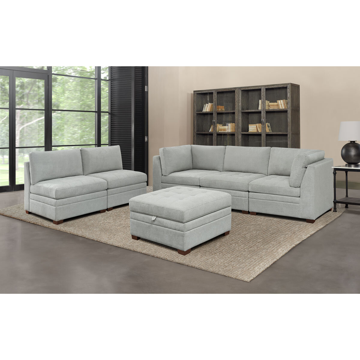 Thomas ville Tisdale Beige 6 Piece Modular Fabric Sofa