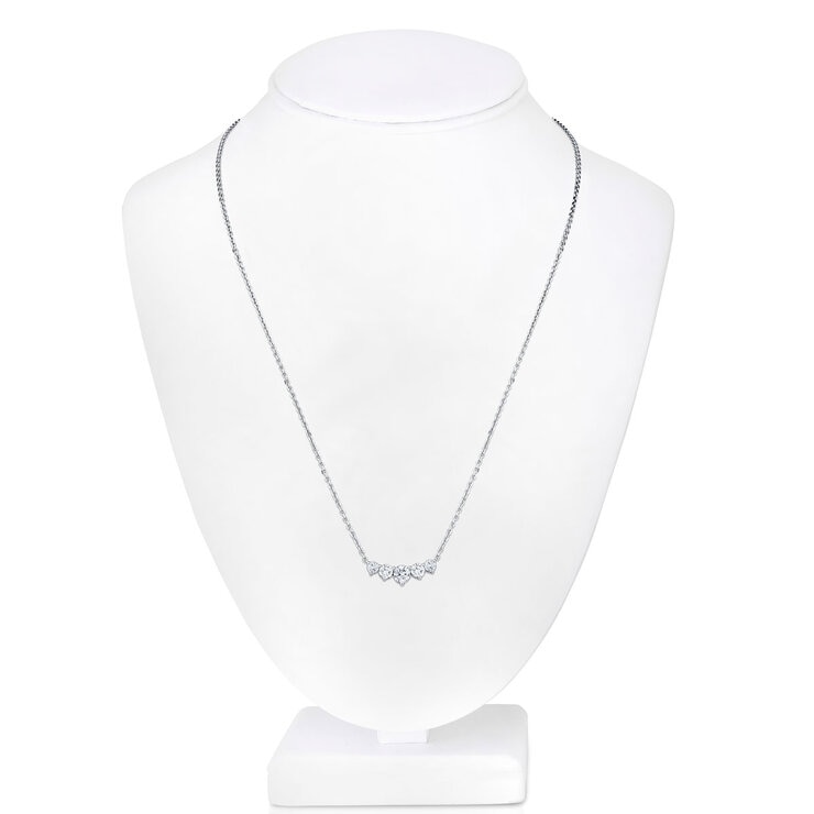1.00ctw Round Brillant Cut Diamond 5 Stone Necklace