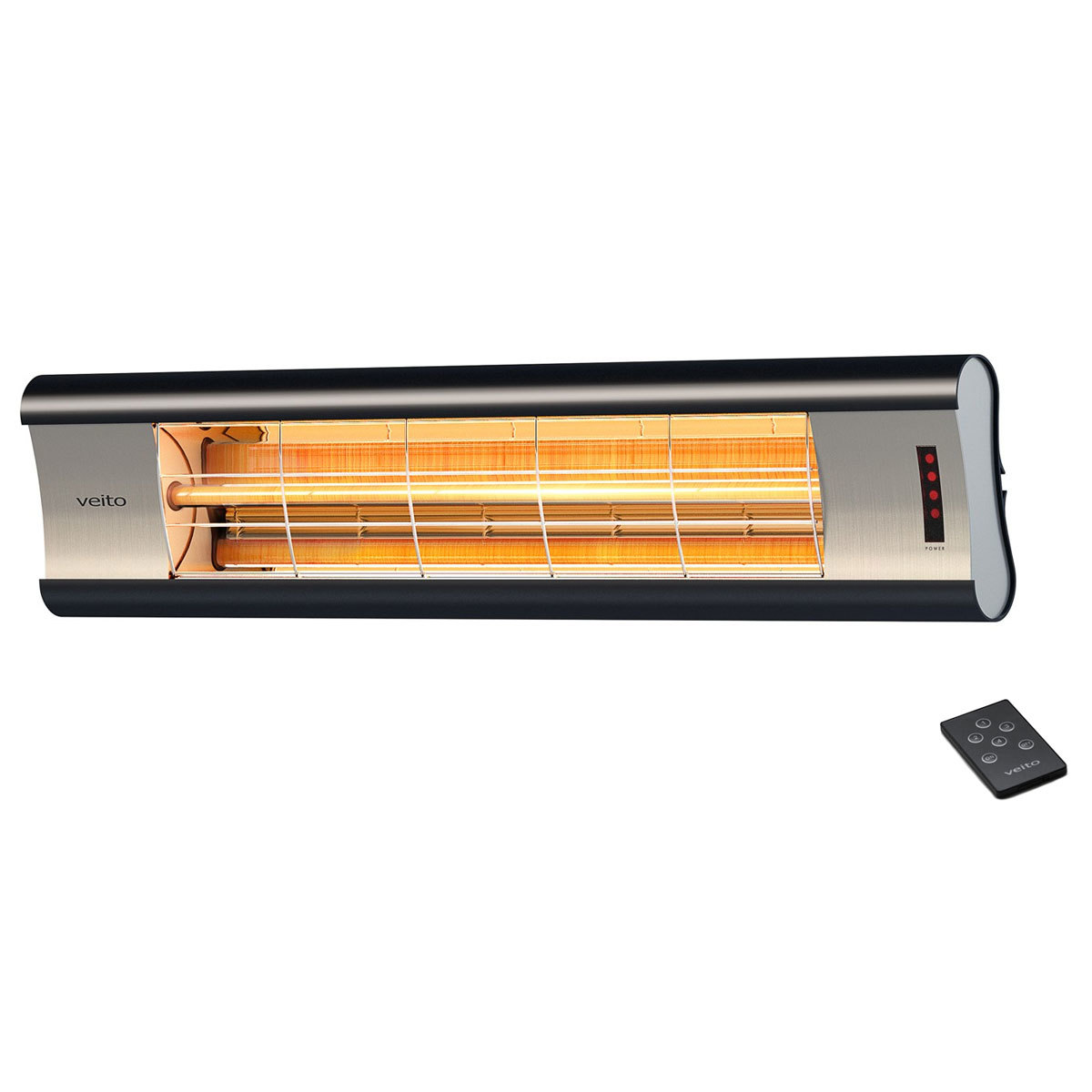Veito Aero S2500 Indoor And Outdoor Carbon Infrared Heater - Black