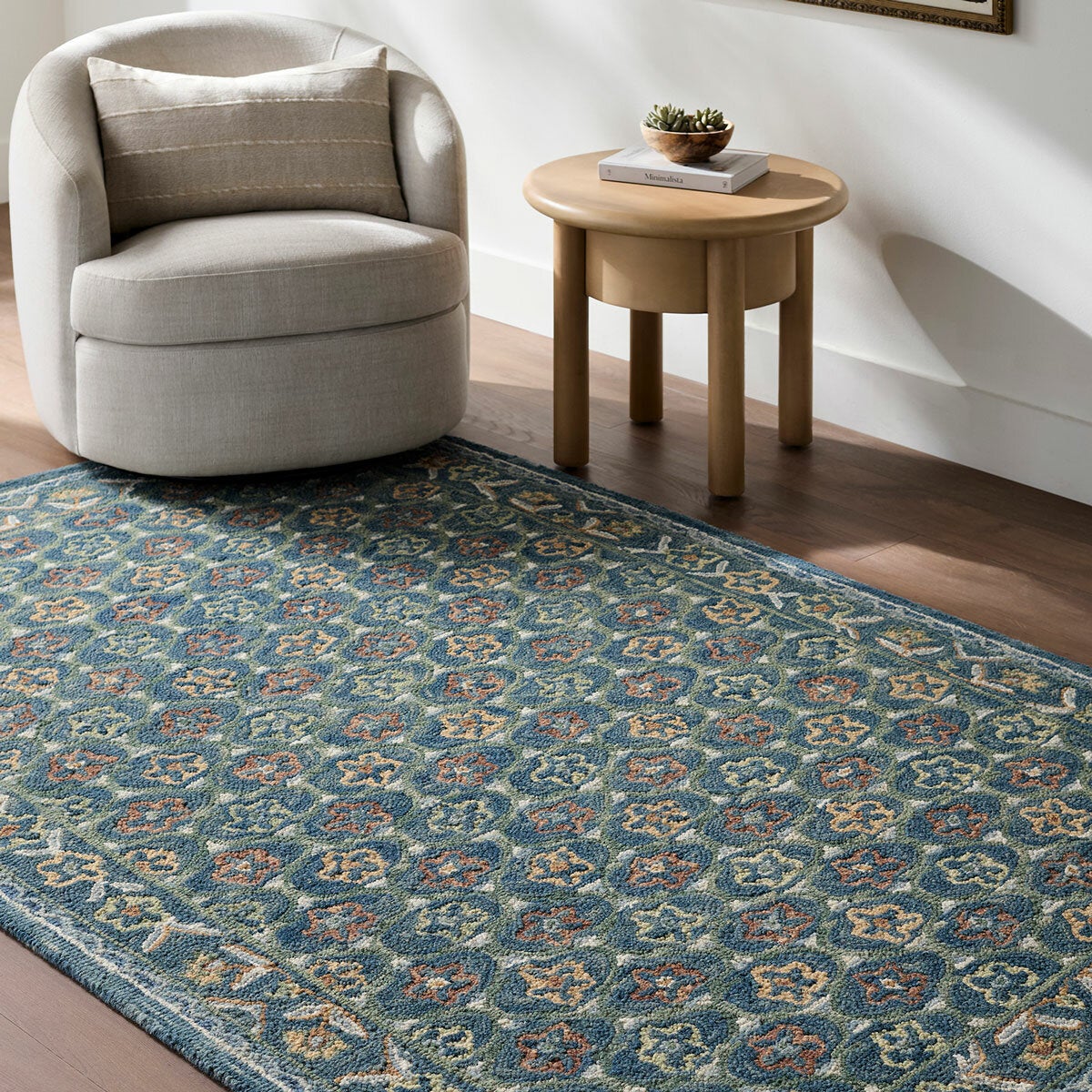 Livabliss Fairfax Blue Wool Rug, in 2 Sizes Livabliss Fairfax Blue Wool Rug, in 2 Sizes