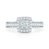 0.90ctw Princess and Round Brilliant Diamond Ring, 14ct White Gold