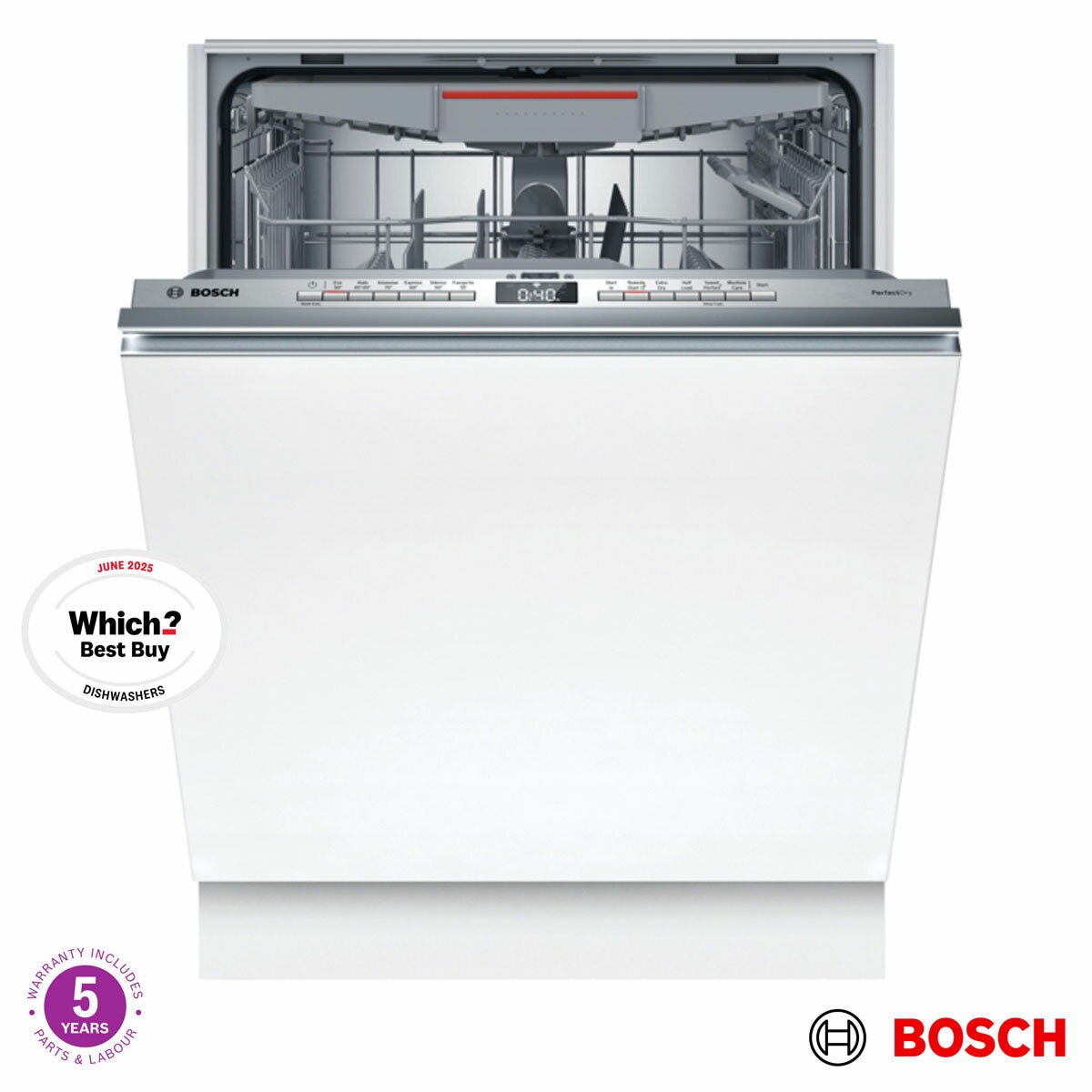 Bosch SMV6ZCX10G Fully Integrated, 14 Place Setting Dishwasher, B Rated