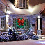 36 inch Light-Up Christmas Wreath Sculpture With Bow