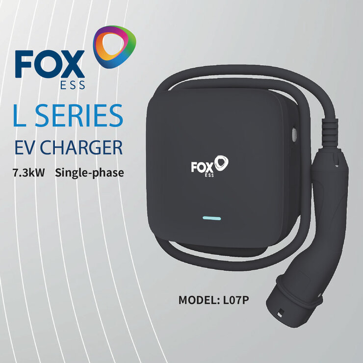 Black EV Charger with details