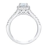 1.07ctw Princess & Round Brilliant Cut Diamond Halo Ring, 18ct White Gold