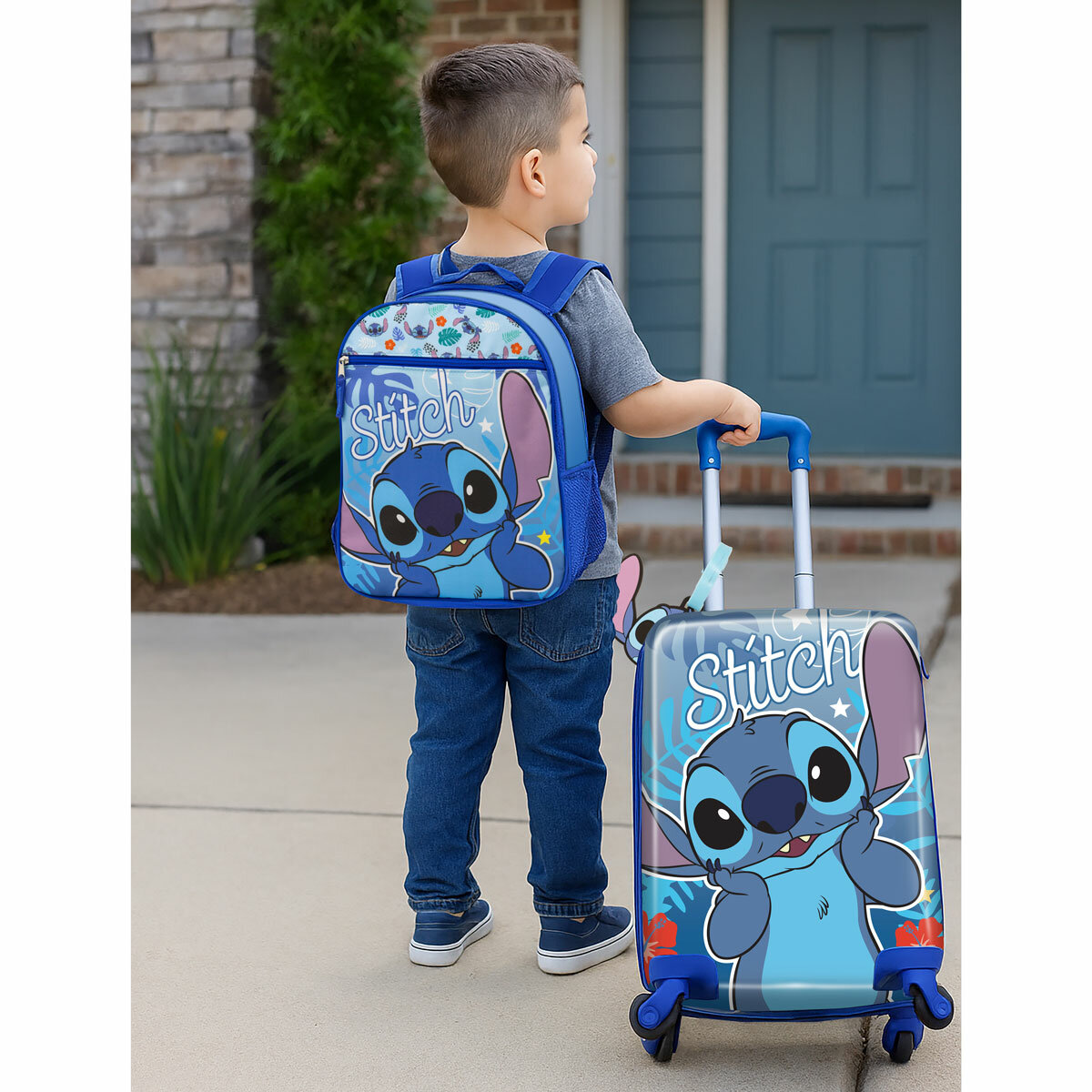 Disney Stitch 2 Piece Luggage Set with Bonus Luggage Tag