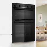 Bosch Series 4 MBA533BB3B, Built In Double Oven, A Rated in Black