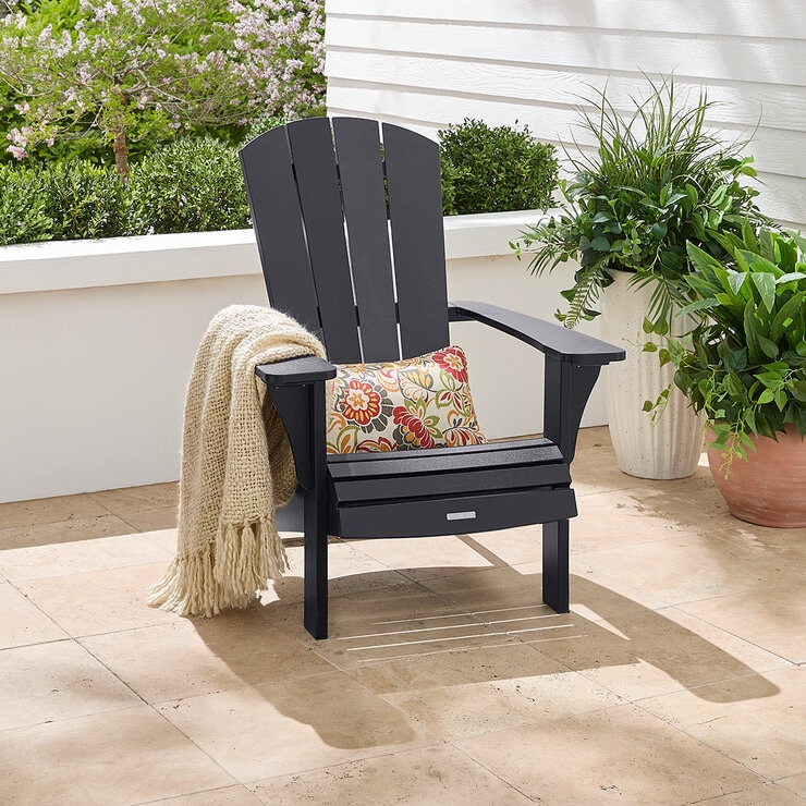 Leisure Line Adirondack Faux Wood Garden Chair in Grey