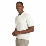 Chaps Men's Ribbed Knit Polo in Oatmeal Chaps Men's Ribbed Knit Polo in Oatmeal