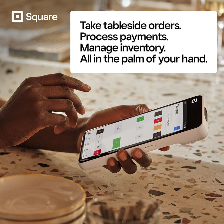 Square Handheld, portable payment terminal with protective case