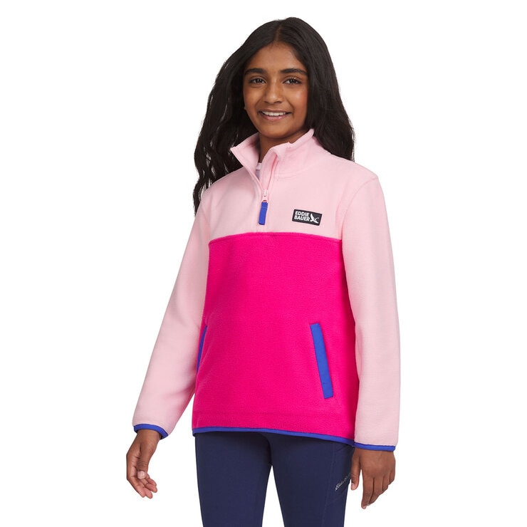 Eddie Bauer Youth Quest Pullover Fleece in Pink Eddie Bauer Youth Quest Pullover Fleece in Pink