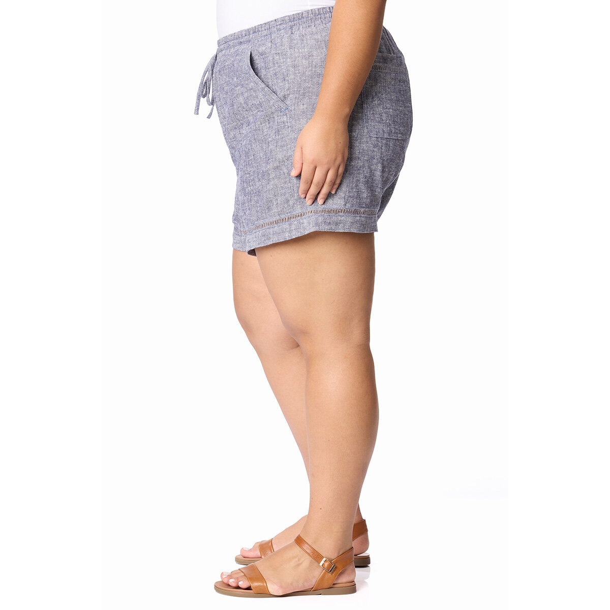 Briggs Ladies Linen Short in Navy