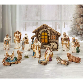 Kirkland Signature Hand Painted Nativity -14 Piece Set