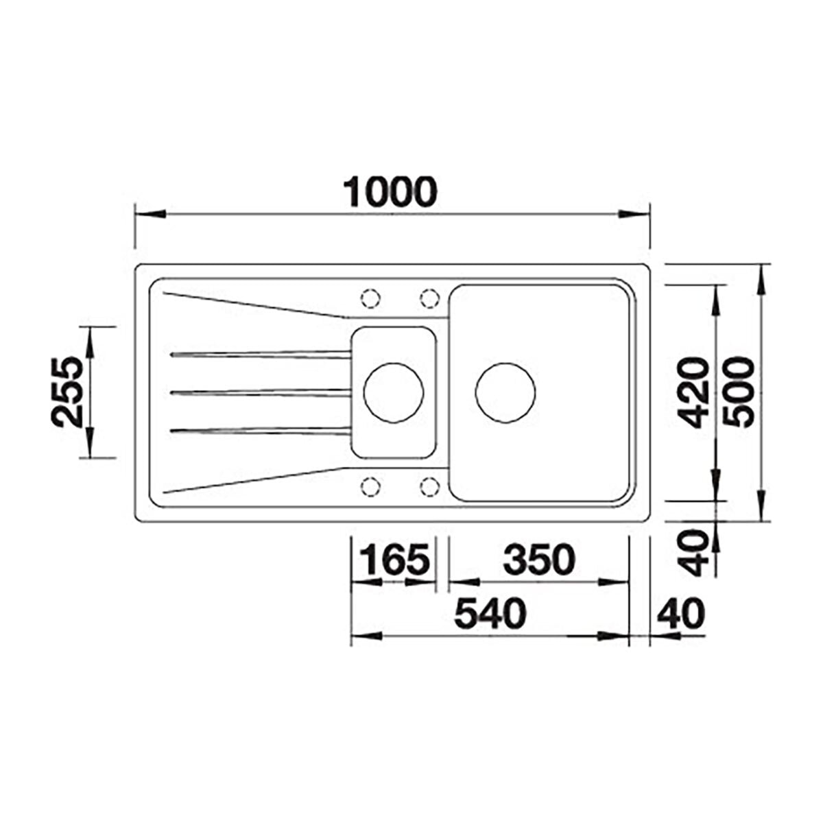 Technical Drawing of Blanco Sink