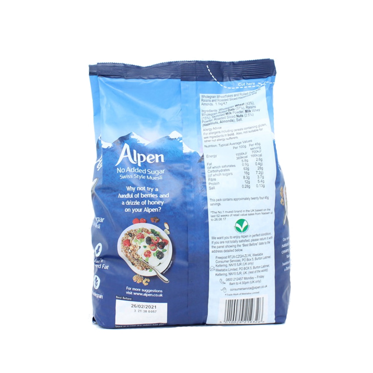 Alpen No Added Sugar Muesli, 1.1kg