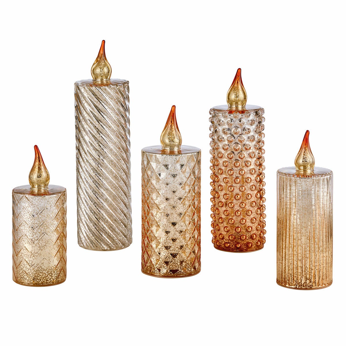 Glass LED Candles - Set Of 5 Glass LED Candles - Set Of 5