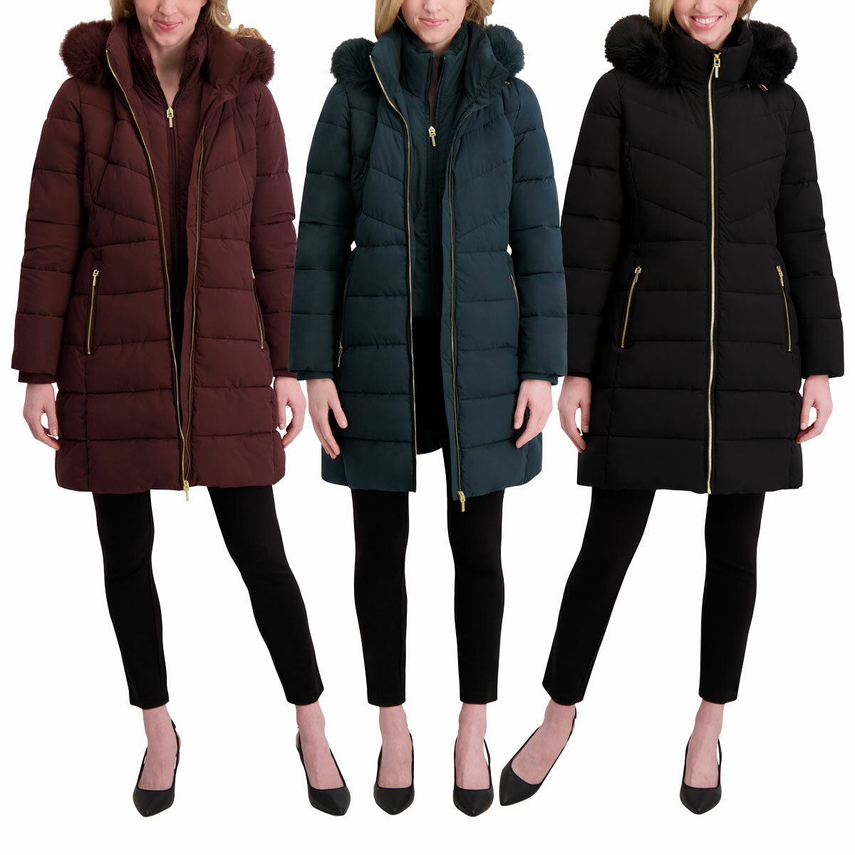 Halston Ladies Hooded Walker Coat