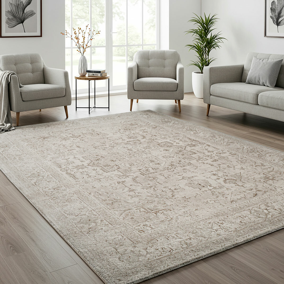 Gertmenian Cream Divina Area Rug, 200 x 274 cm Gertmenian Cream Divina Area Rug, 200 x 274 cm