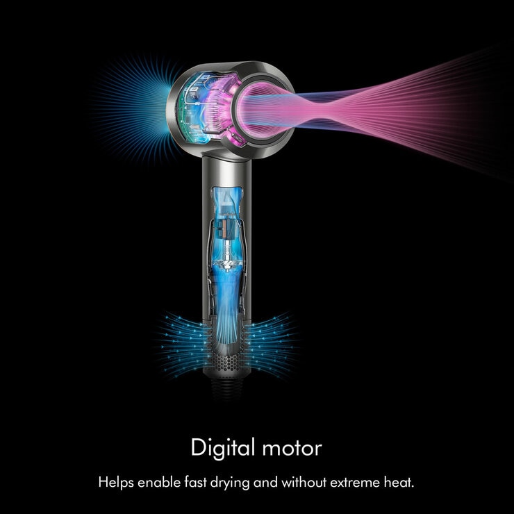 Lifestyle image of Dyson Supersonic Hair Dryer showing digital motor