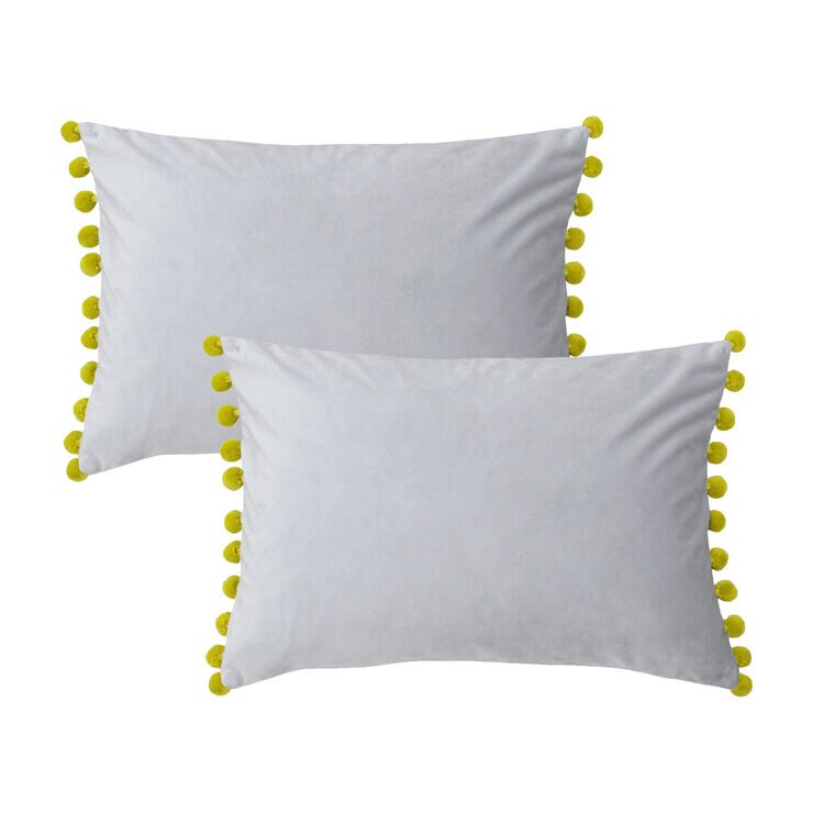 Carnival Light Grey Velvet Bolster Cushion, 2 Pack Costco UK