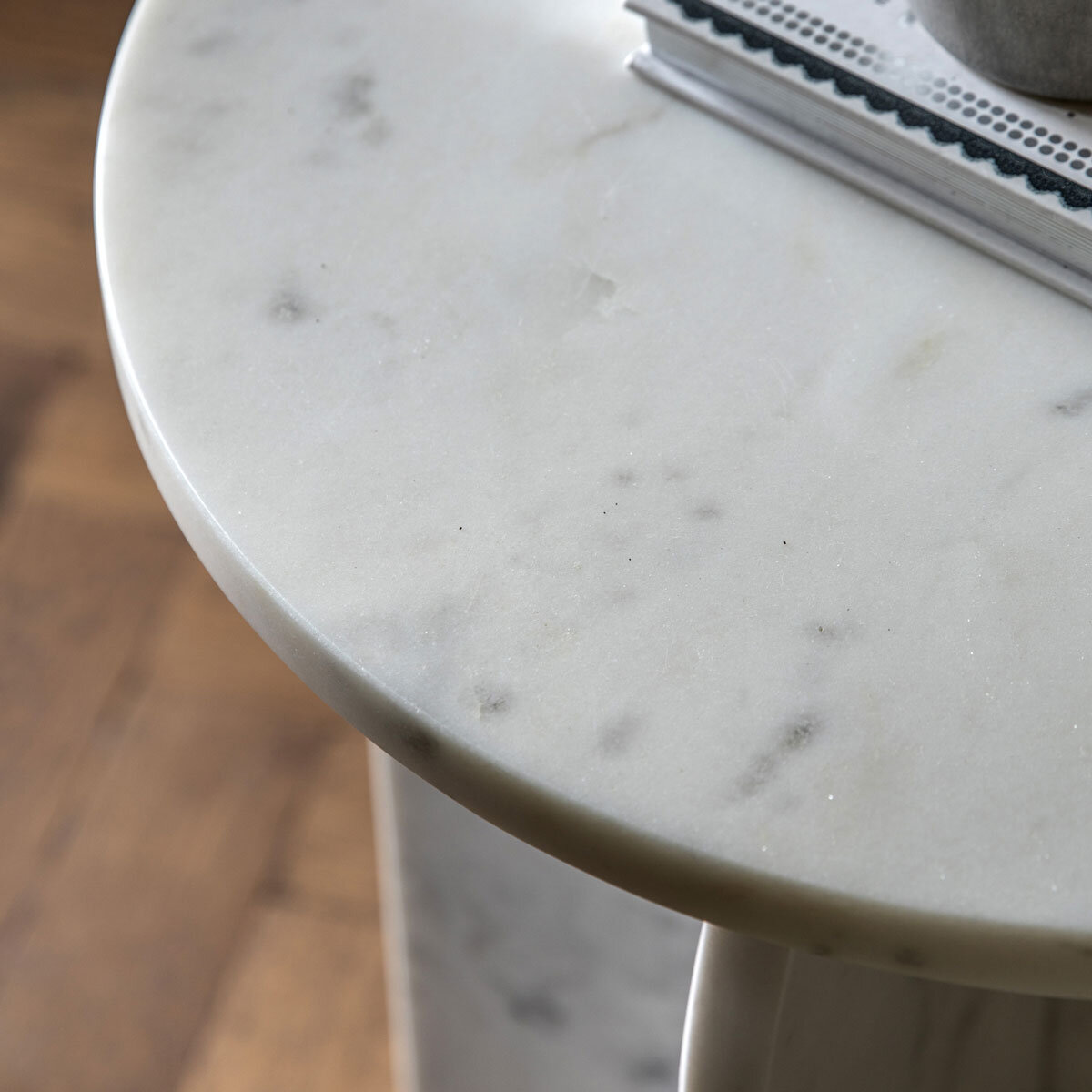 Gallery Amalfi White Marble Side Table