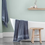 Grandeur 100% Cotton Blue Bath Sheets, 2 Pack