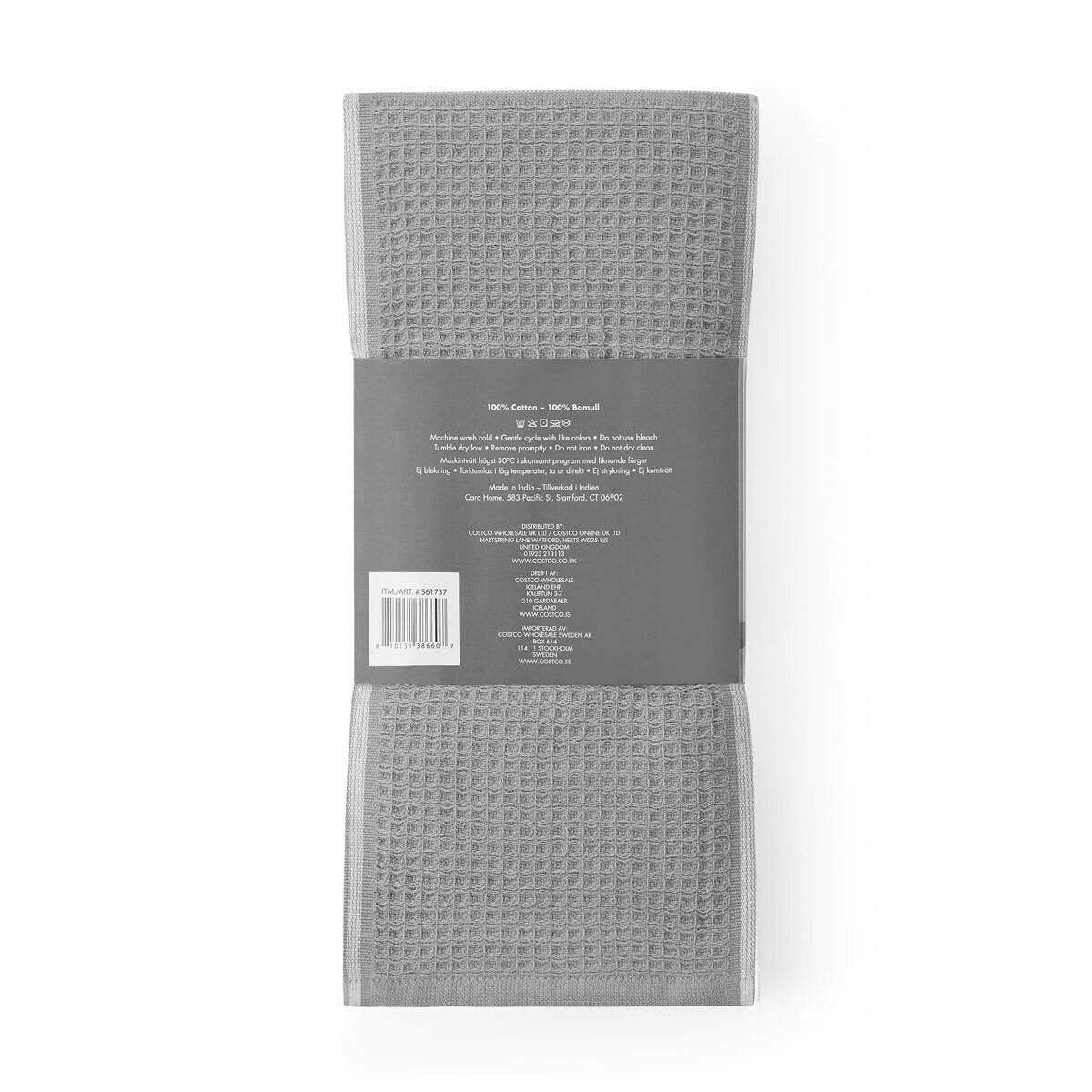 Caro Home Kitchen Towels 8 Pack in Grey, 45 x 71 cm Caro Home Kitchen Towels 8 Pack in Grey, 45 x 71 cm