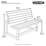Lifetime Simulated Wood Look Convertible Bench - Model 60253