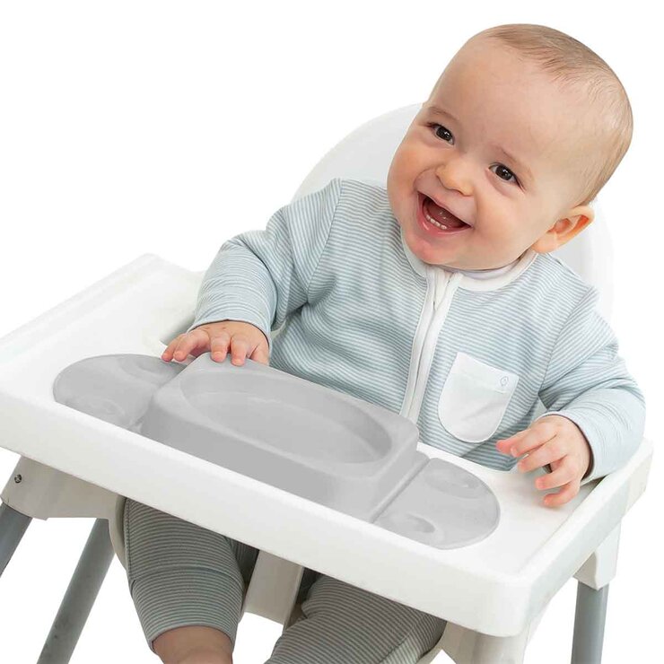 EasyTots EasyMat MiniMax Open Suction Weaning Plate in Grey EasyTots EasyMat MiniMax Open Suction Weaning Plate in Grey