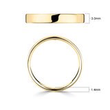 3.0mm Basic Light Court Wedding band. 18ct Yellow Gold