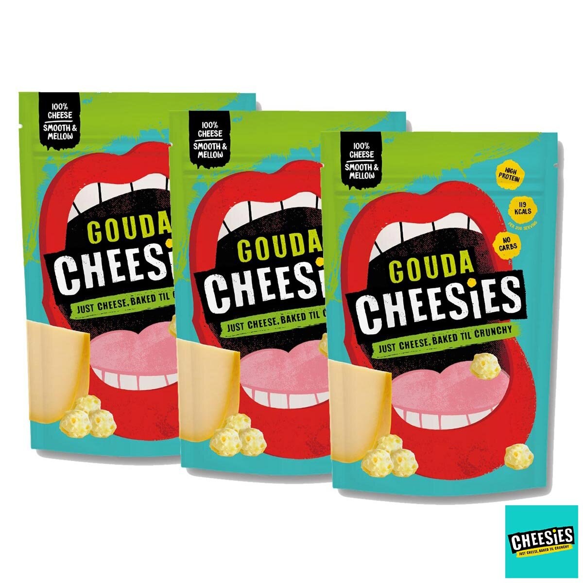Cheesies Gouda Baked Snacking Cheese, 3 x 60g Costco UK