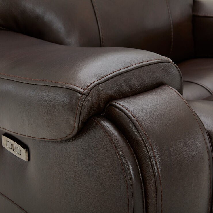Gilman Creek Brown Leather Power Recliner with Power Headrest