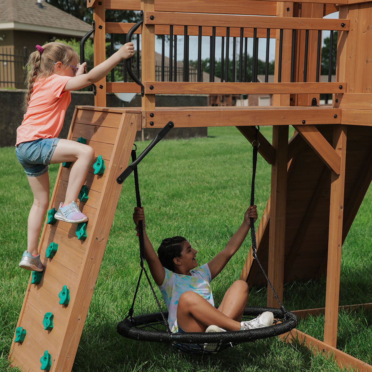 Backyard Adventures Used Wooden Swing Sets For Sale Wood Playsets
