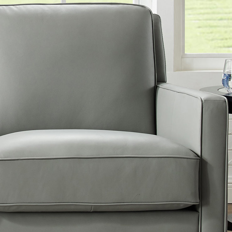 West Park Light Grey Leather Armchair Costco UK