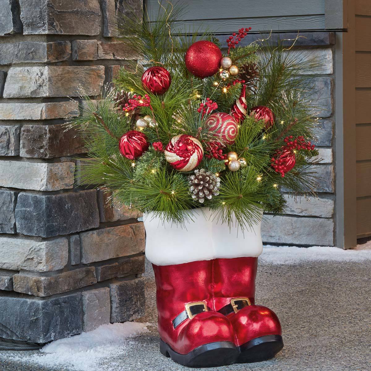 36" (91cm) LED Santa Floral Boot Arrangement