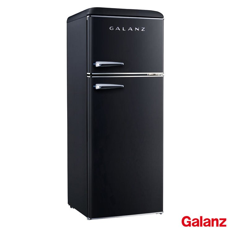 Galanz RFFK006, Retro Fridge Freezer F Rated in Black Costco UK