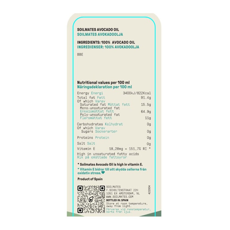 Soilmates 100% Pure Avocado Oil, 2L