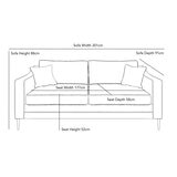 Aspen Velvet 3 Seater Sofa, Green