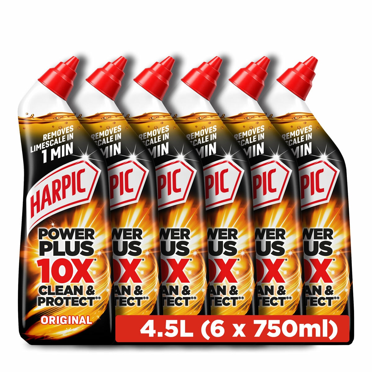 Harpic Power Plus Original Toilet Cleaning Gel, 6 x 750ml