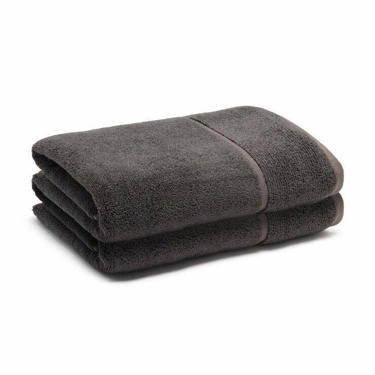 Panda Bamboo & Cotton Grey Bath Towels, 2 Pack Panda Bamboo & Cotton Grey Bath Towels, 2 Pack