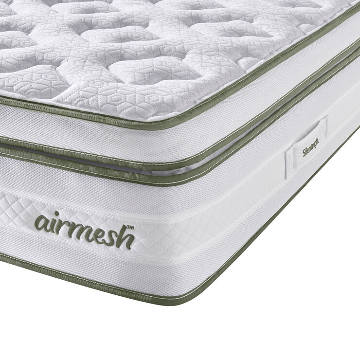 Silentnight AirMesh® 3000 Pocket Boxtop Mattress & Slate Grey 4 Drawer Divan, Double