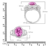 Oval Cut Pink Sapphire & 1.82ctw Diamond Ring, Platinum