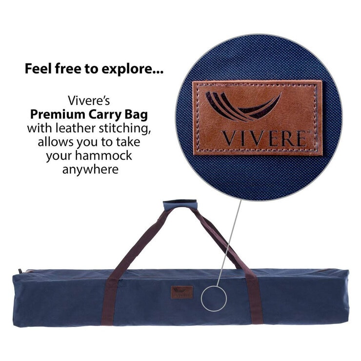 Vivere Cotton Hammock with Steel Frame and Premium Carry Bag (9 ft)