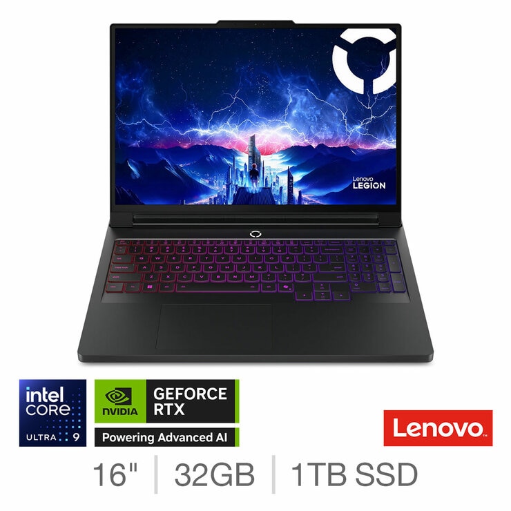 Lenovo Legion Pro 7, Intel Core Ultra 9, 32GB RAM, 1TB SSD, NVIDIA GeForce RTX 5080, 16 Inch, OLED Gaming Laptop, 83F5000RUK Lenovo Legion Pro 7, Intel Core Ultra 9, 32GB RAM, 1TB SSD, NVIDIA GeForce RTX 5080, 16 Inch, OLED Gaming Laptop, 83F5000RUK