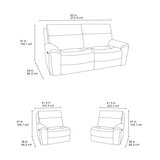Atlanta Grey Cord Fabric Power Reclining Large 2 Seater Sofa