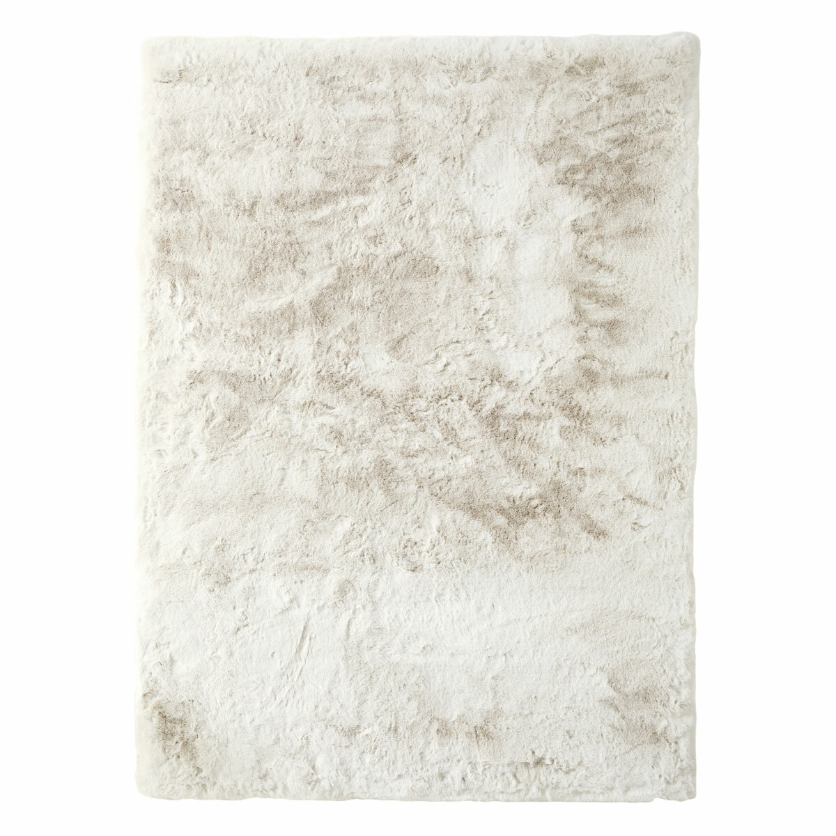 Cream-coloured fluffy textured rug