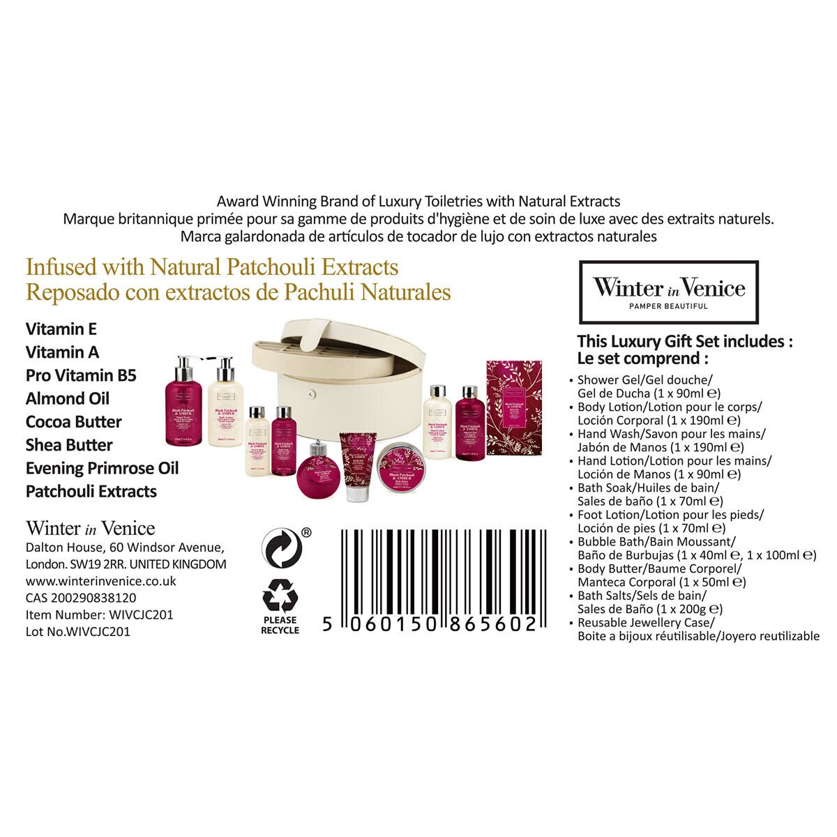 Back of pack info