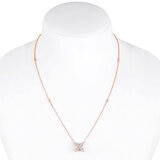 0.50ctw Round Brilliant Cut Diamond Flower Necklace, 14k Rose Gold