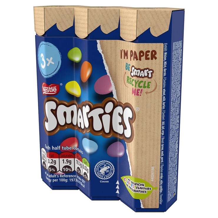 Nestle Smarties Tube 3 x 34g x 16